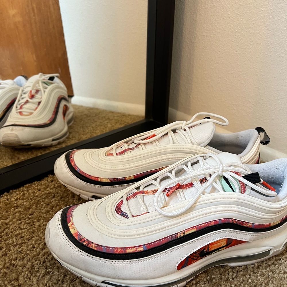 White and Multicolor Nike Air Max 97 Sneakers